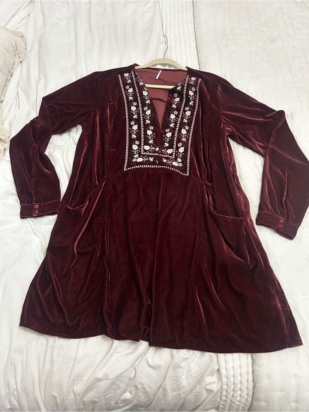 Free people always and forever velvet mini dress XL - Picture 3 of 11